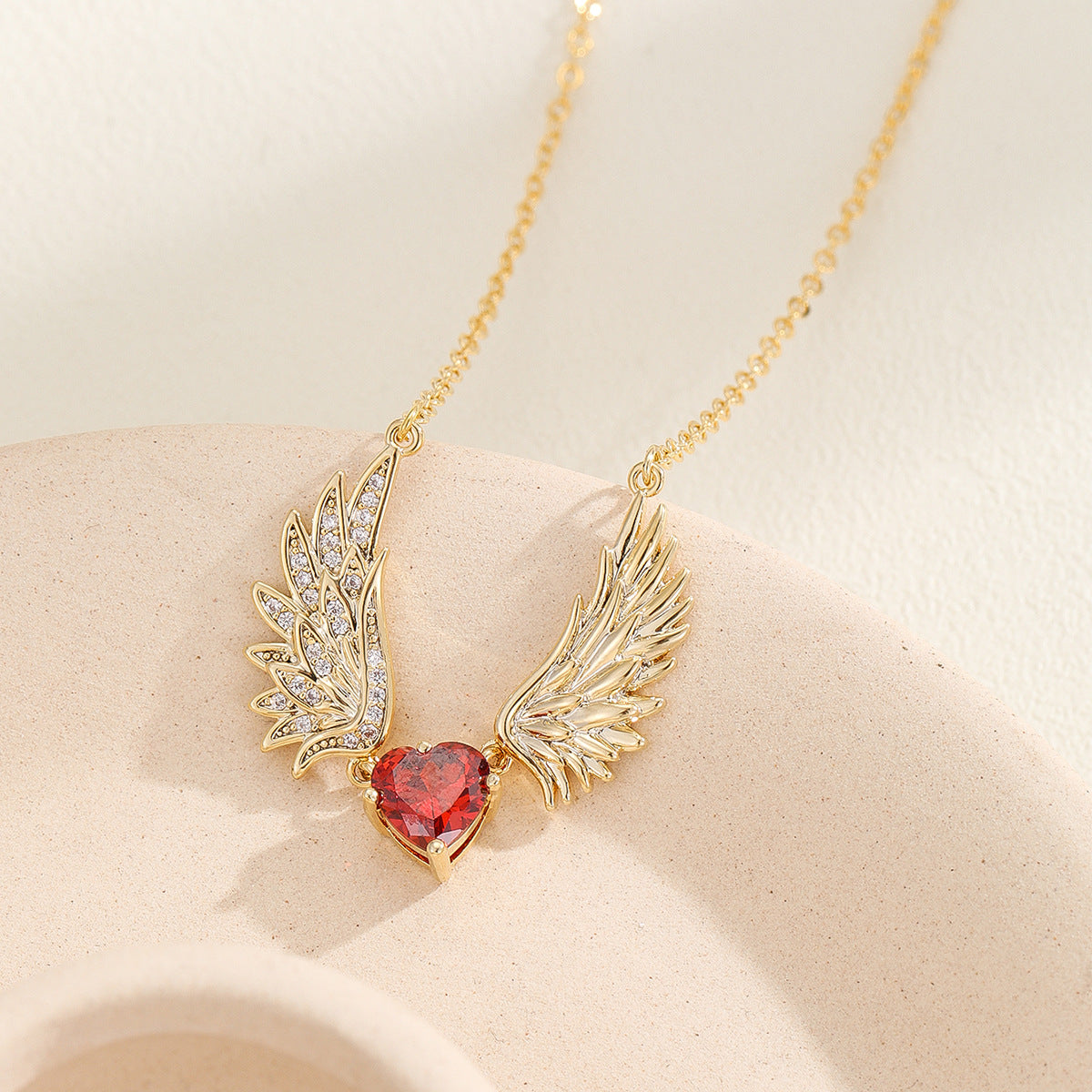 European And American Cross-border Middle East Popular Fashion All-match Fashion Valentine's Day Gift Angel Wings Love Necklace