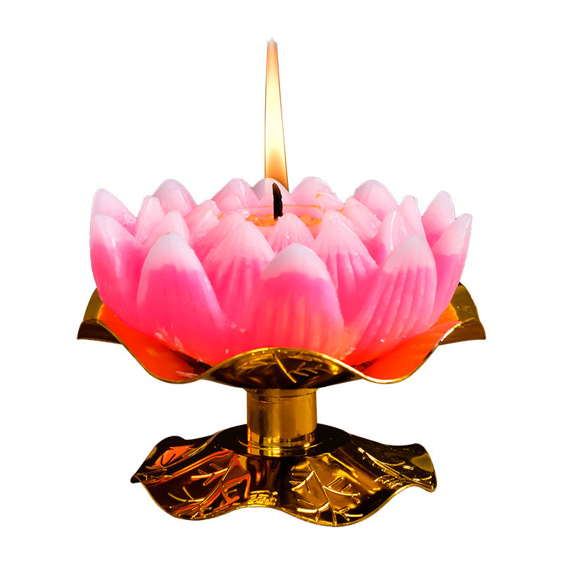 Lotus Candle Factory Wholesale Supplies Temple For Lamp Butter Lamp Green Foot Lotus Candle