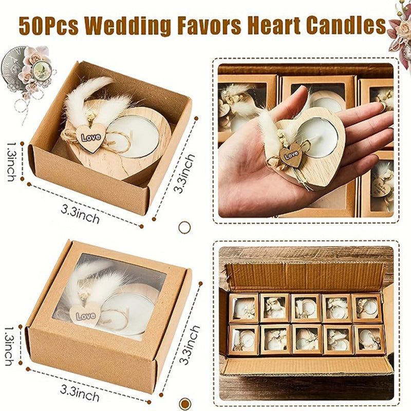 Wooden Love Candle Holder Gift Wedding Commemorative Gift Wooden Candle With Dried Flowers Thanksgiving Day Valentine's Day Wood