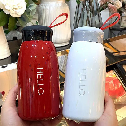 New Haile Vacuum Cup Portable Mini Small Creative Simple Water Cup Couple Stainless Steel Big Belly Portable Cup