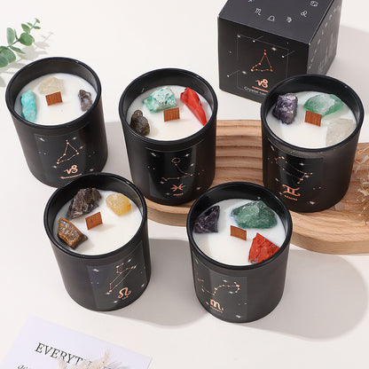 2023 New Aromatherapy Candle Soy Wax Twelve Constellation Birthday Gift With Hand Gift Creative Fragrance