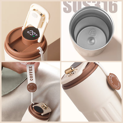 High-value Explosions 316 Stainless Steel Gift Coffee Mug Intelligent Display Temperature Portable Accompanying Gift Cup