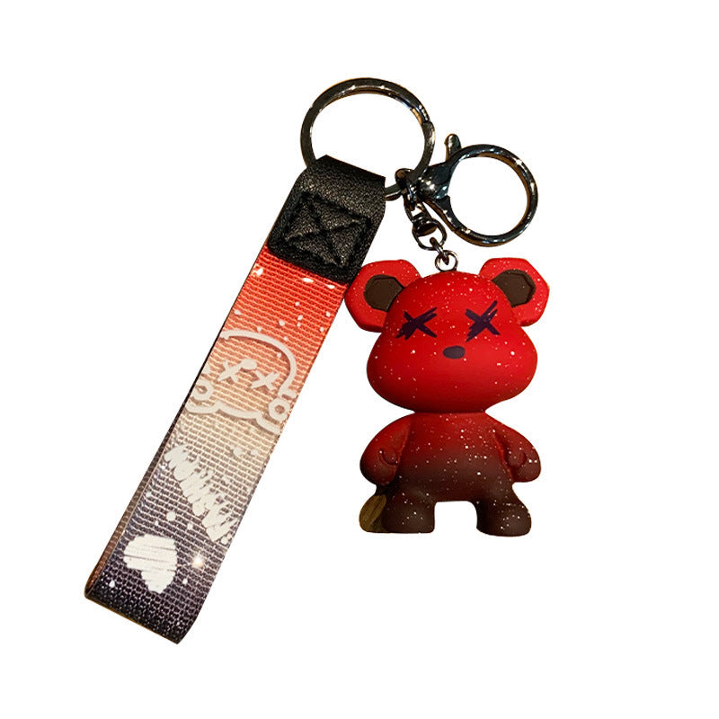 Creative Color Bear Key Chain Pendant Cute Cartoon Couple Car Key Chain Bag Ornaments Small Gifts Wholesale