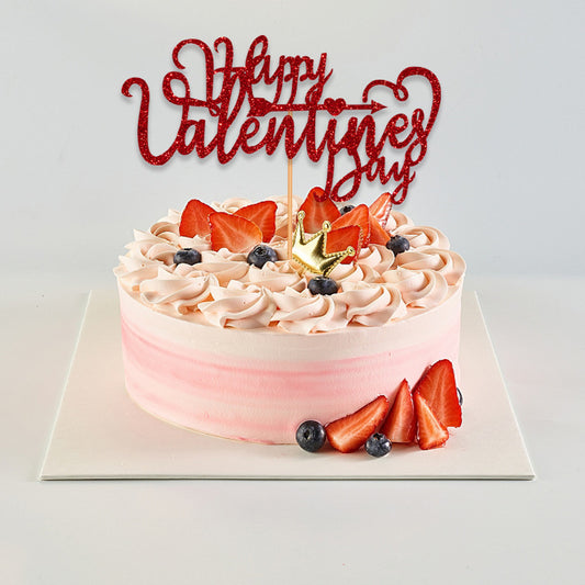 Valentine's Day Happy Valentine's Day Cake Card Insertion Valentine's Day Birthday Cake Decoration