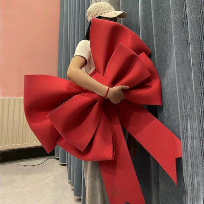 Internet Celebrity Ins Wedding Oversized Bow Decoration Wall Little Red Book Eva Bow Material Package Wedding Room Wedding Layout