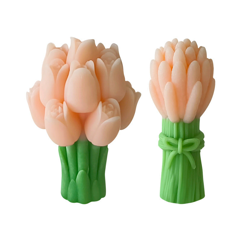 Korean-style Flower Bud Holding Scented Candle Tulip Flower Bouquet Candle Hand-held Wedding Ceremony