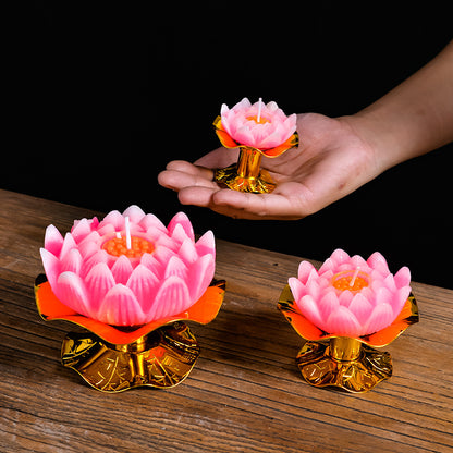 Lotus Candle Factory Wholesale Supplies Temple For Lamp Butter Lamp Green Foot Lotus Candle