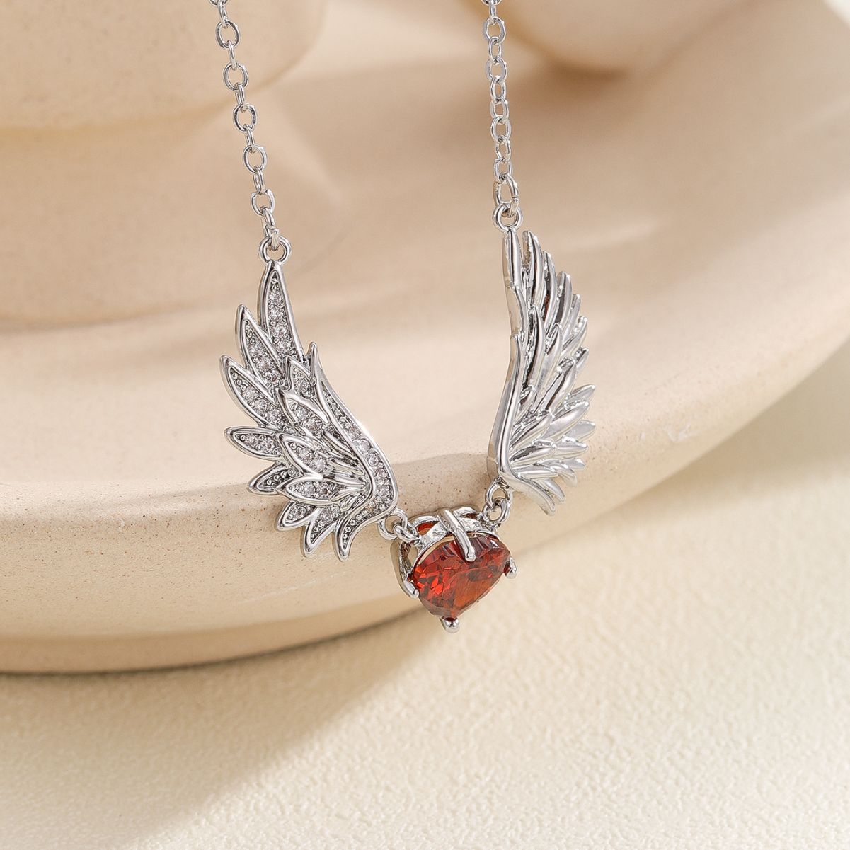 European And American Cross-border Middle East Popular Fashion All-match Fashion Valentine's Day Gift Angel Wings Love Necklace