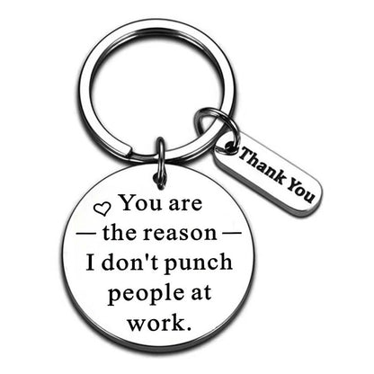 Stainless Steel Keychain Send Family Friends Colleagues Thanksgiving Inspirational Gifts