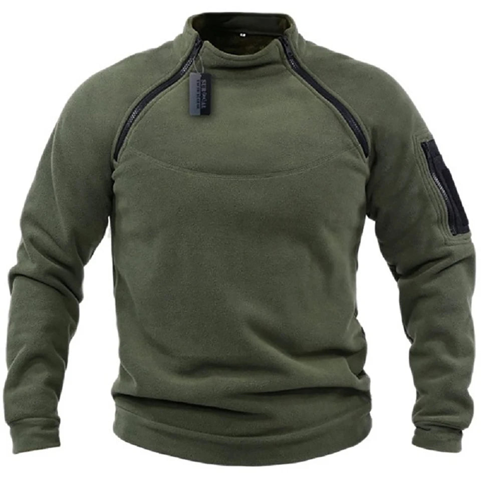 Men&#039;s Tactical Outdoor Fleece Jacket Clothes Warm Zippers Pullover Men Windproof Coat Thermal Hiking Sweatshirt