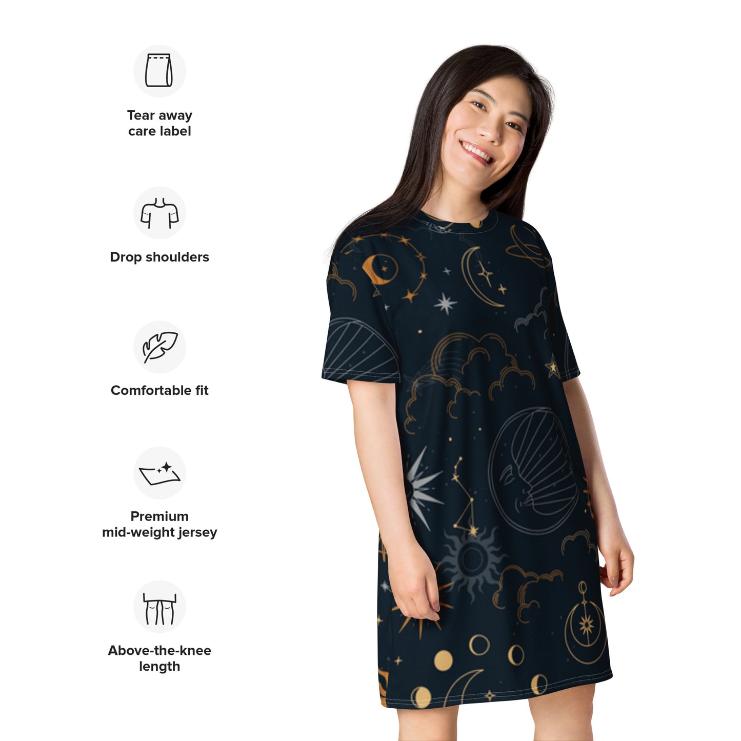 Premium Sweet Dreams All Over print T-shirt dress