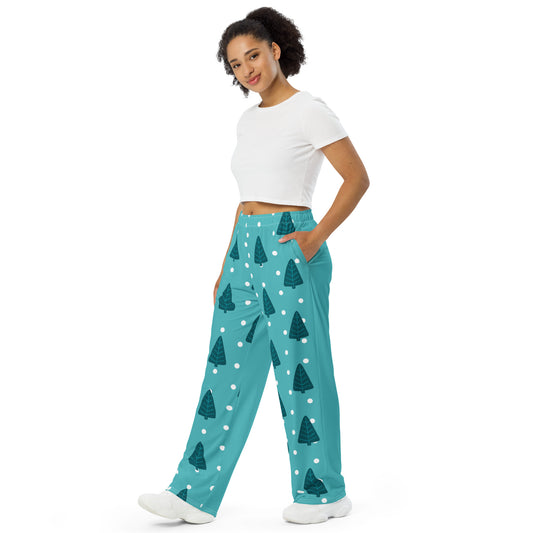 ZIPPX Christmas tree All-over print unisex wide-leg pants