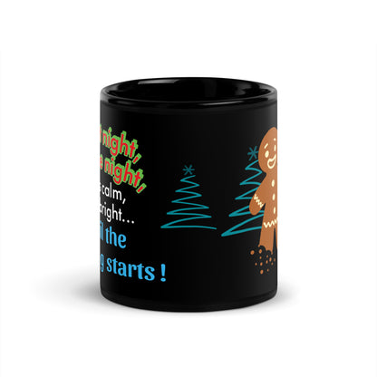 ZIPPX Office Christmas Print Black Glossy Mug