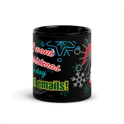 Elf Print, Black Glossy Mug