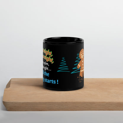 ZIPPX Office Christmas Print Black Glossy Mug