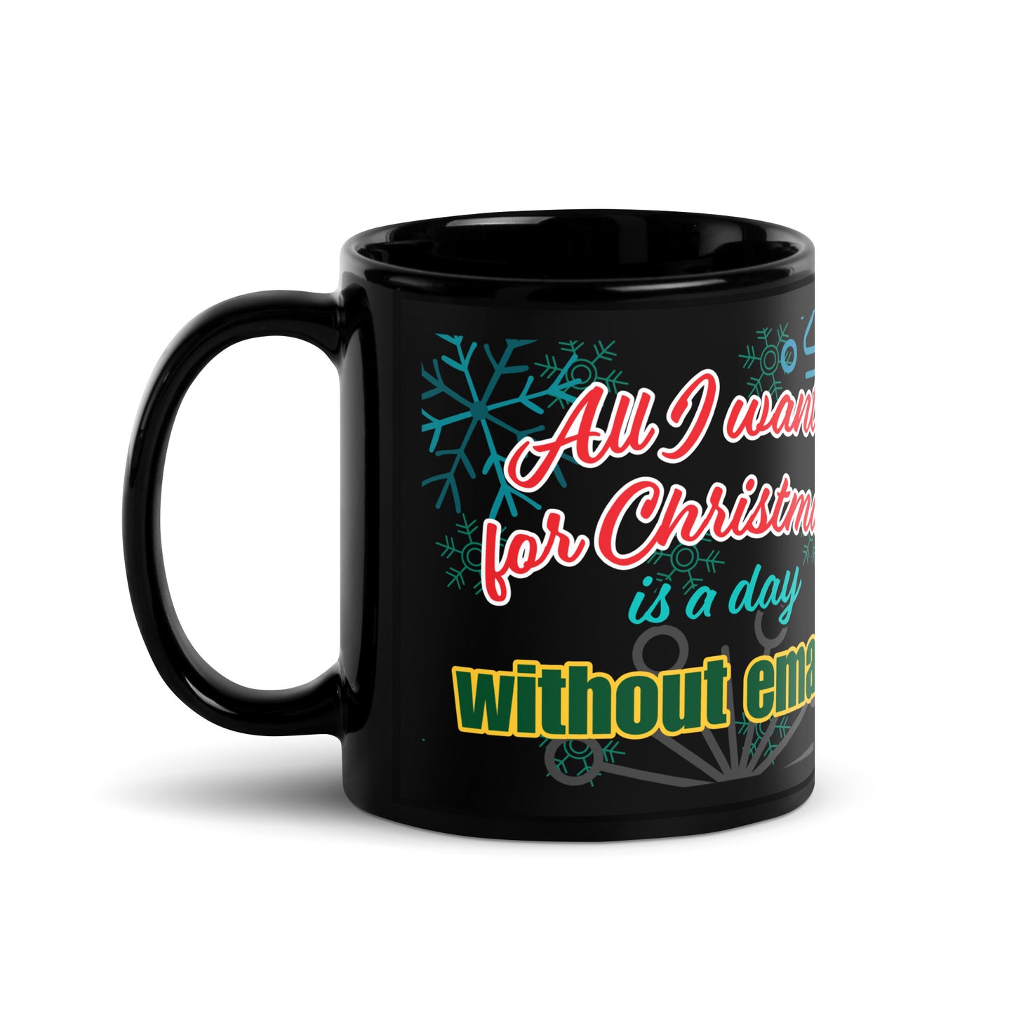 Elf Print, Black Glossy Mug