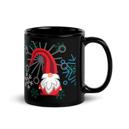 Elf Print, Black Glossy Mug