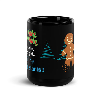 ZIPPX Office Christmas Print Black Glossy Mug