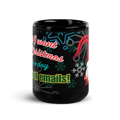 Elf Print, Black Glossy Mug