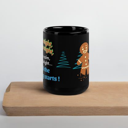 ZIPPX Office Christmas Print Black Glossy Mug