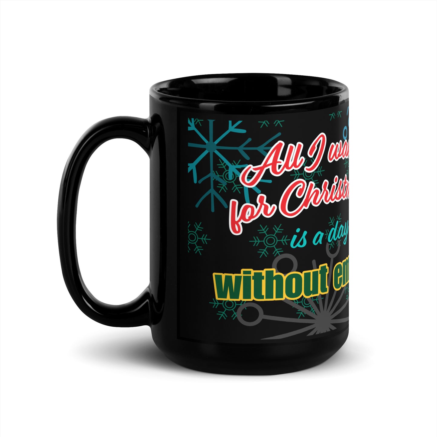 Elf Print, Black Glossy Mug