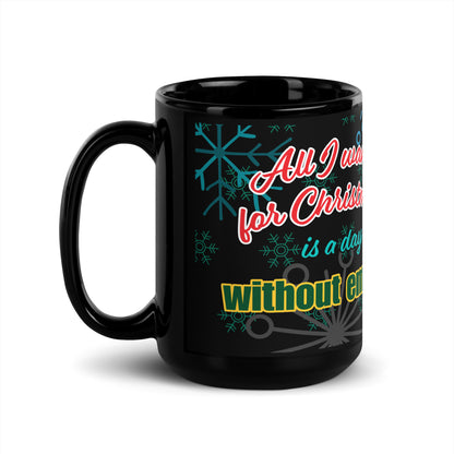 Elf Print, Black Glossy Mug