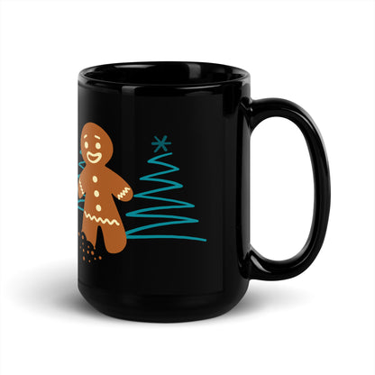 ZIPPX Office Christmas Print Black Glossy Mug