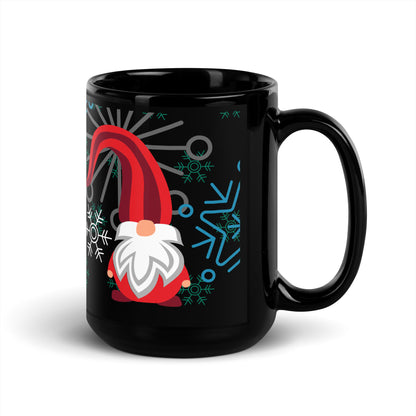 Elf Print, Black Glossy Mug