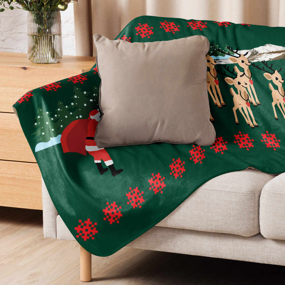 ZIPPX Jolly Sleigh Ride Sherpa blanket