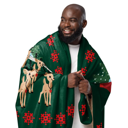 ZIPPX Jolly Sleigh Ride Sherpa blanket