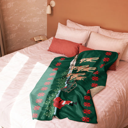 ZIPPX Jolly Sleigh Ride Sherpa blanket