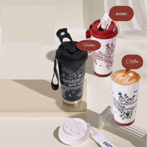 Stainless Steel  Cup Fashion Portable Drink Coffee Cup Water Cup Thermos