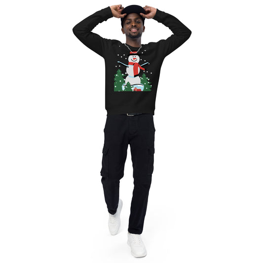 ZIPPX Christmas Snowman print organic raglan sweatshirt